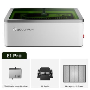 SCULPFUN E1 Pro 21W Graveur Laser | 600mm/s, Fermé, 400×320mm