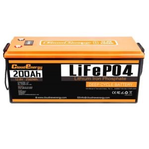Batterie LiFePO4 Cloudenergy 12 V 200 Ah pour camping-car et bateau