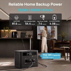 DaranEner Cubus1000 Max, station portable LiFePO4 1000 W – vue 2
