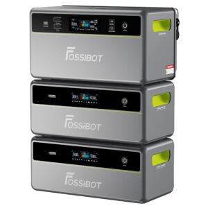 Station d'alimentation portable FOSSiBOT FBP1200 grise avec deux batteries d'extension