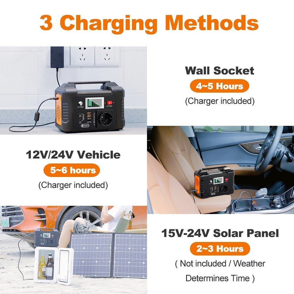 Centrale électrique portable FlashFish E200 avec batterie lithium 151 Wh et sorties AC, DC et USB – vue 3