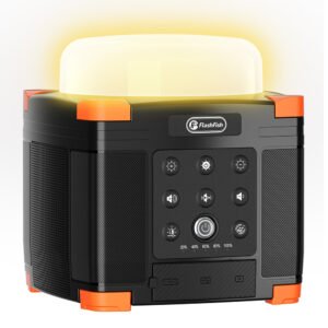 FlashFish FL9-A : station d'alimentation, enceinte et lampe 3 en 1