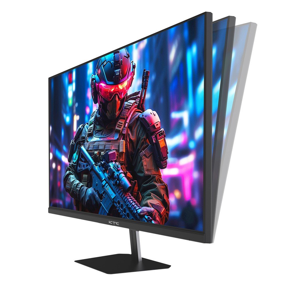 Moniteur gaming KTC H24F8 de 23,8 pouces, dalle IPS plate vue de face avec son pied inclinable – vue 2