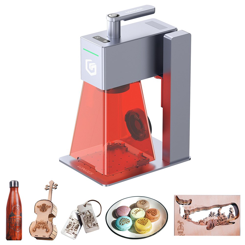 Graveur laser portable LONGER Nano Pro 12 W argent avec double laser diode et support réglable