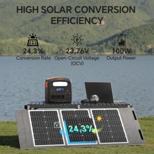 Newsmy 100W panneau solaire portable pliable, étanche IP65 – vue 2