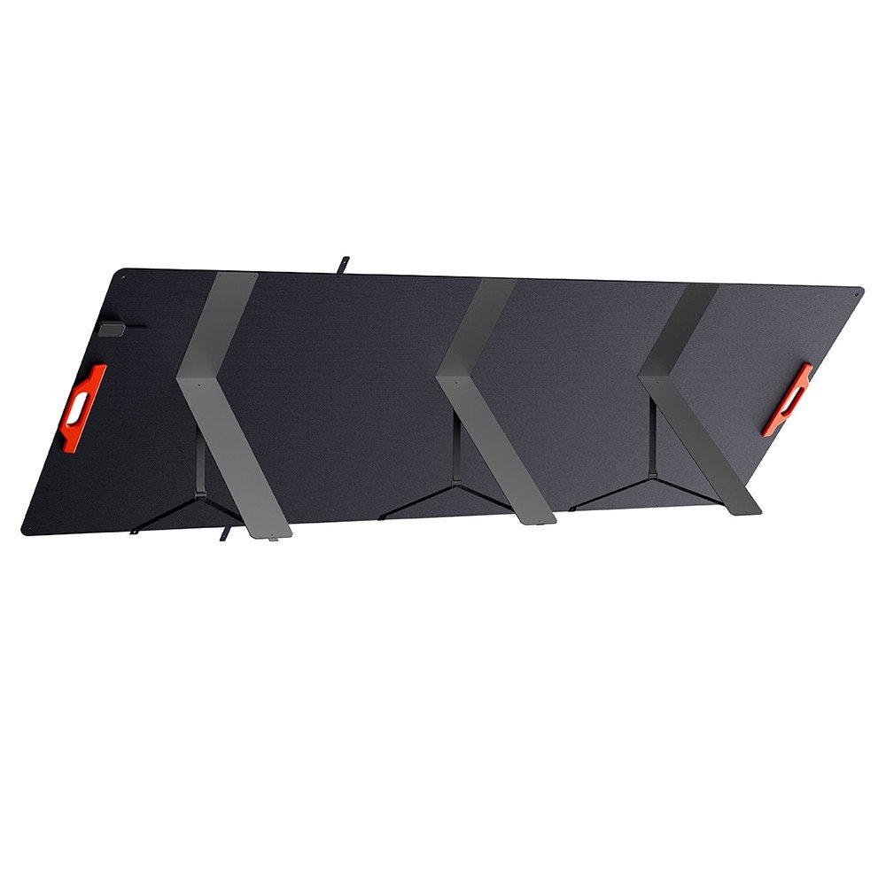 Panneau solaire pliable Oscal PM400 SE 400 W déplié avec sa béquille réglable – vue 2