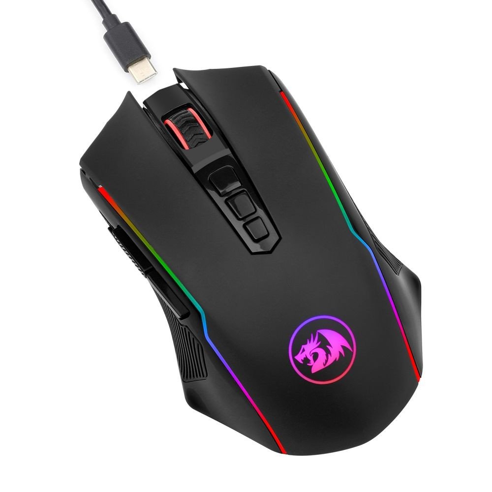 Souris de jeu Redragon M910-KS Ranger Lite noire, modèle filaire et sans fil 2,4 GHz – vue 5