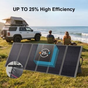Panneau solaire portable pliable SolarPlay T400 400 W avec poignée intégrée et support inclinable – vue 2