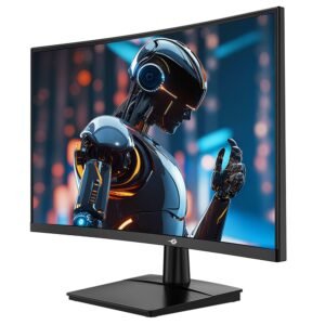 Écran gaming incurvé TITAN ARMY C24A1H de 23,6 pouces, vue de face sur son pied – vue 2