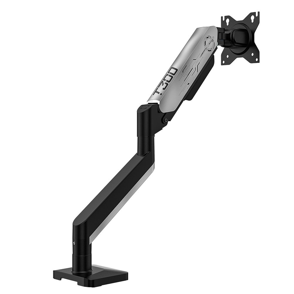 Bras de moniteur ergonomique TITAN ARMY T300 Pro noir et argent avec fixation de bureau – vue 4