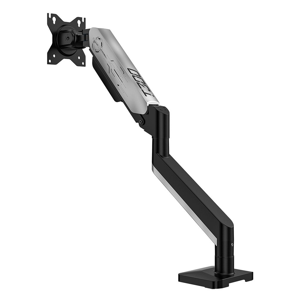 Bras de moniteur ergonomique TITAN ARMY T300 Pro noir et argent avec fixation de bureau – vue 5