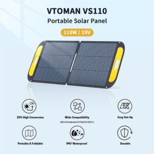 VTOMAN VS110, panneau solaire pliable pour recharge nomade – vue 2