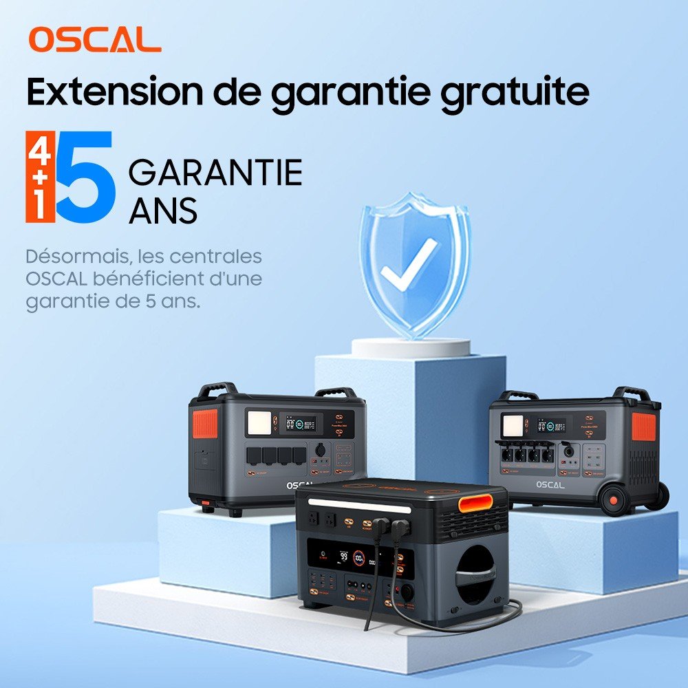 Batterie d'extension LiFePO4 grise Oscal BP2400 Pro de 2016 Wh avec poignée, pour la centrale PowerMax 2400 Pro – vue 2