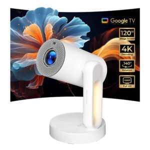 Projecteur ETOE Starfish Plus blanc avec tête orientable, projecteur Google TV compact avec veilleuse tactile – vue 2