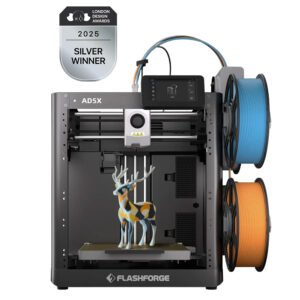 Imprimante 3D Flashforge AD5X noire avec module multicolore IFS et écran tactile – vue 2