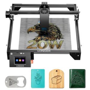 Graveur laser LONGER RAY5 20W noir avec cadre en aluminium et module laser à mise au point fixe