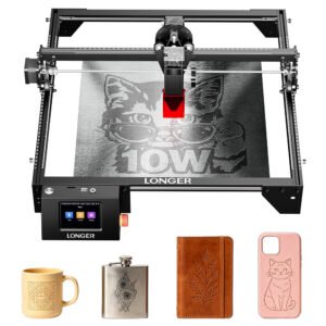 Graveur laser LONGER RAY5 10W noir avec écran tactile et zone de gravure 400 x 400 mm – vue 2