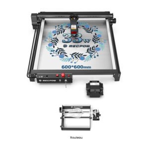 Graveur laser Mecpow X5 Pro 33W noir avec son rouleau rotatif