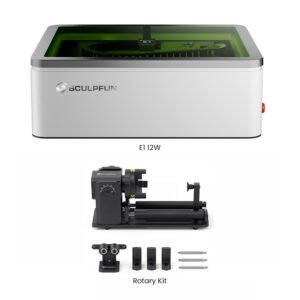 Graveur laser SCULPFUN E1 12W entièrement fermé avec son kit rotatif