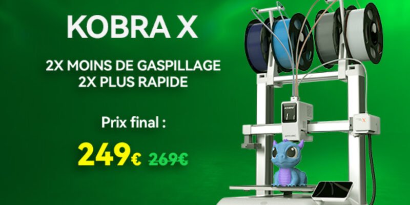 Anycubic Kobra X, l’imprimante 3D 2x plus rapide et avec 2x moins de gaspillage